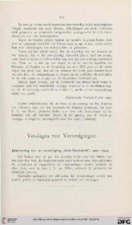 Verslagen van Vereenigingen