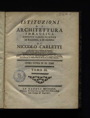 3: Istituzioni d'architettura idraulica