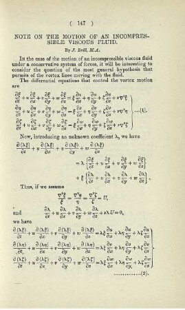 Note on the motion of an incompressible viscous fluid.