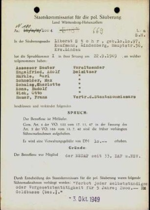 Stohr, Liberat