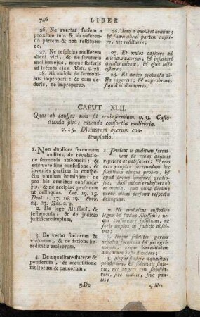 Caput XLII. Quas ob caussas non sit erubescendum. v.9. Custodienda filia:[...] - Caput LI. Laudatio Dei, & sapientiæ commendatio.