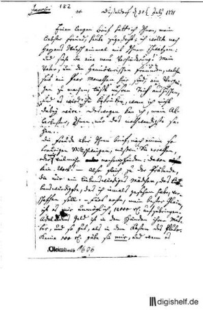182: Brief von Johann Georg Jacobi an Johann Wilhelm Ludwig Gleim