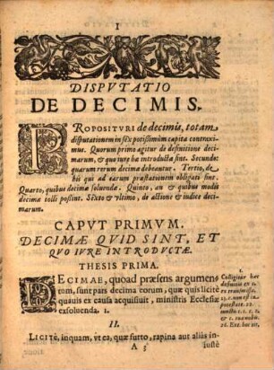 Dispvtatio De Decimis