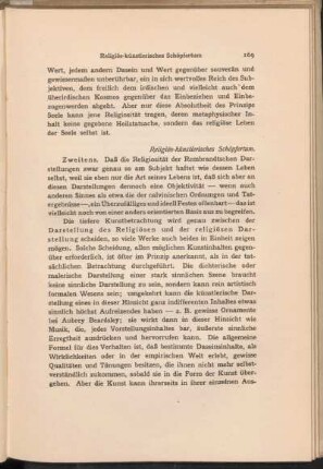 Religiös-künstlerisches Schöpfertum.
