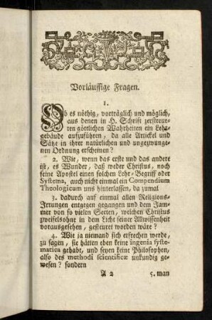 3-28, Vorläuffige Fragen