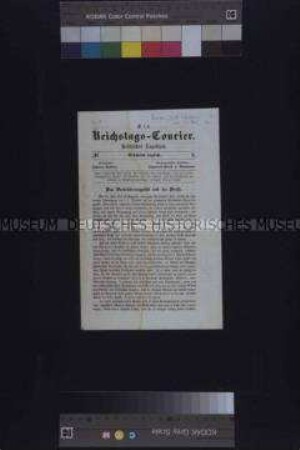 Zeitung: Der Reichstags-Courier. Politisches Tageblatt., Nr.8; Wien, (23. Juli 1848)