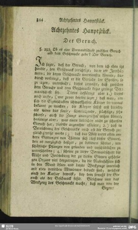 Achtzehntes Hauptstück. Der Geruch