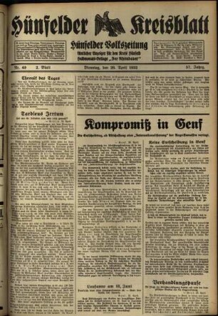 Zweite Ausgabe vom Dienstag, den 26. April 1932.