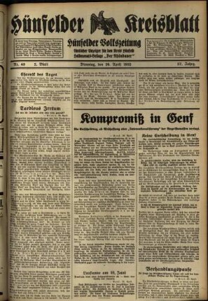 Zweite Ausgabe vom Dienstag, den 26. April 1932.