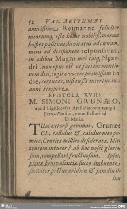 Epistola XVIII.