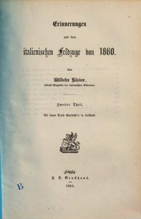 Erinnerungen aus dem italienischen Feldzuge von 1860, 2