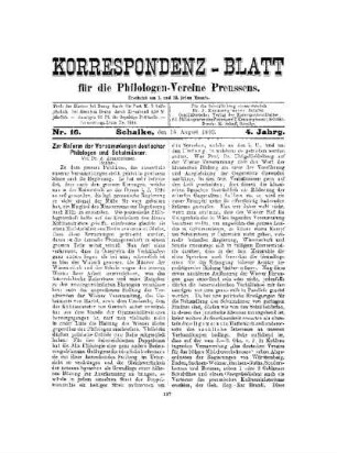 Zur Reform der Versammlungen deutscher Philologen und Schulmänner : (Schluss)