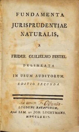 Fundamenta iurisprudentiae naturalis