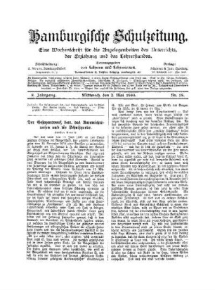Der Gesetzentwurf, betr. das Unterrichtswesen und die Schulsynode