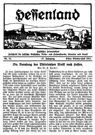 Nr.19, Erstes Oktober-Heft 1913