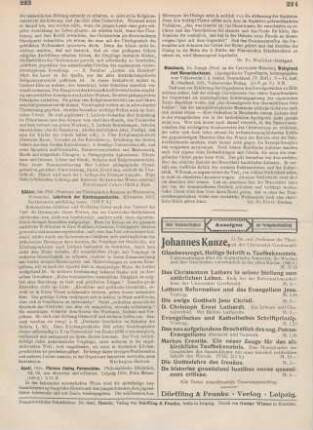 223 [Rezension] Köhler, John, Lehrbuch der Kirchengeschichte