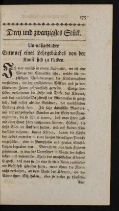 Drey und zwanzigstes Stück