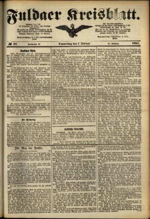Ausgabe vom Donnerstag, den 03. Februar 1910.