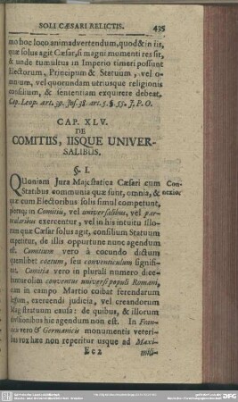 Cap. XLV. De Comitiis, Iisque Universalibus