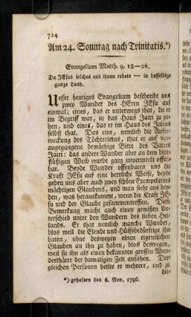 724-727, Unser heutiges Evangelium beschreibt ...