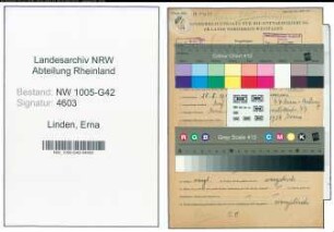 Entnazifizierung Erna Linden , geb. 28.08.1903 ()