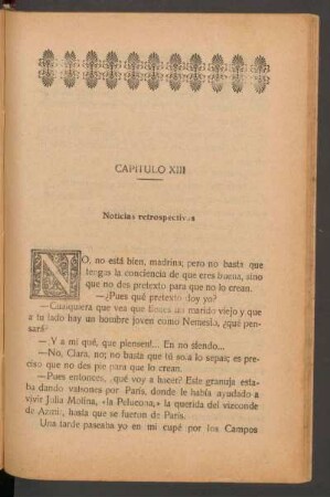 Capítulo XIII - Noticias retrospectivas
