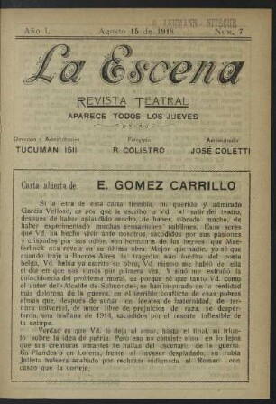 Carta abierta de: E. Gomez Carrillo