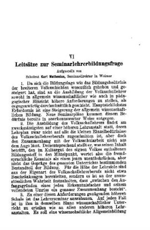 Leitsätze zur Seminarlehrerbildungsfrage
