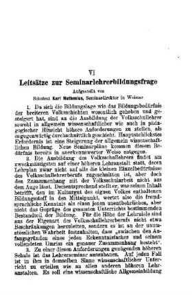 Leitsätze zur Seminarlehrerbildungsfrage
