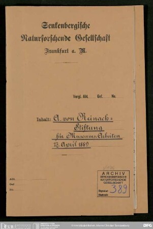 Albert von Reinach-Stiftung für Museumsarbeiten
