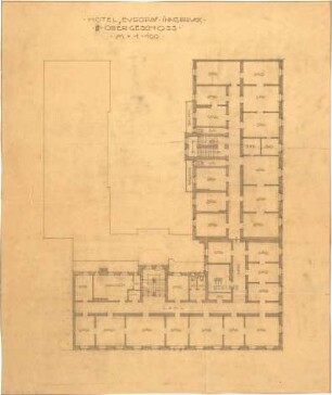 Fischer, Theodor; Innsbruck (Österreich); Hotel Europa, Erweiterung - Grundriss 2. OG