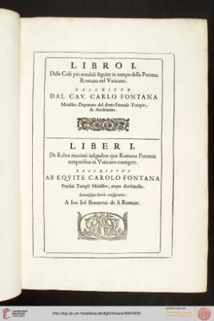 Liber primvs / Libro primo