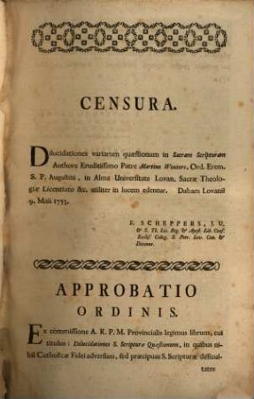 Dilucidationis Selectarum Sacrae Scripturae Quaestionum Pars ..., 1. In Qua Dilucidantur Quaestiones In Libros Genesis, Exodum, Leviticum, Numeros ... Et Quatuor Libros Regum