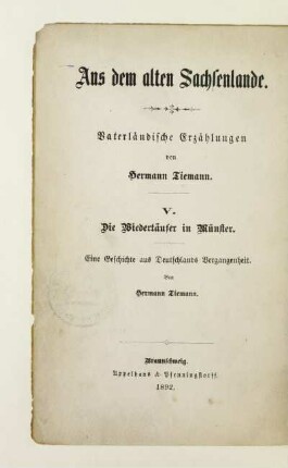 5: Die Wiedertäufer in Münster : eine Geschichte aus Deutschlands Vergangenheit