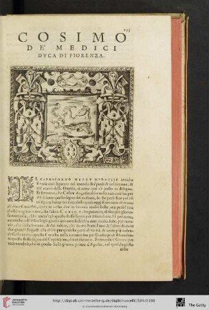 Cosimo de'Medici Dvca di Fiorenza