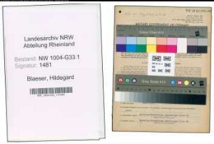 Entnazifizierung Hildegard Blaeser , geb. 06.01.1915 (Lehranwaerterin)