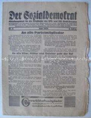 Mitteilungsblatt für Mitglieder der SPD und der SAJ Groß-Dresden