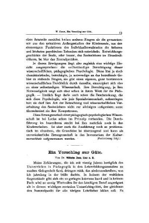 Ein Vorschlag zur Güte