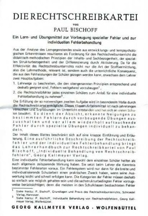 Paul Bischoff Rechtschreibkartei