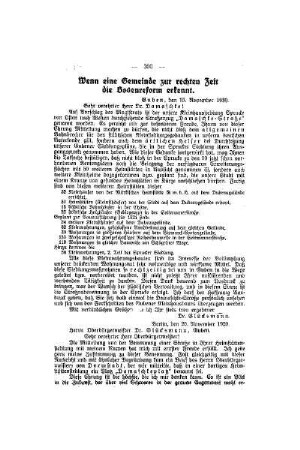 Wenn eine Gemeinde zur rechten Zeit die Bodenreform erkennt
