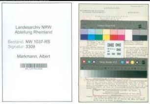 Entnazifizierung Albert Markmann , geb. 00.00.0000 (Steuerinspektor)