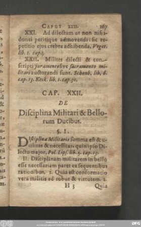 Cap. XXII. De Disciplina Militari & Bellorum Ducibus.