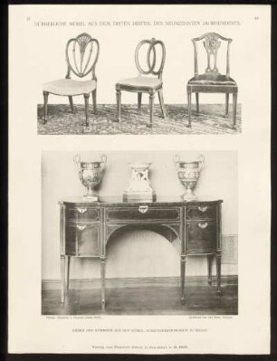Taf. 46. Drei Stühle und Kommode aus dem Kgl. Kunstgewerbe-Museum zu Berlin.