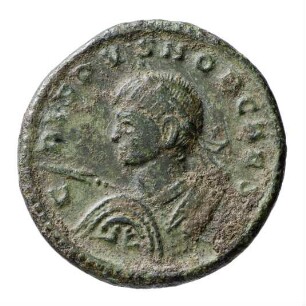 Münze, Follis, Aes 3, 320 n. Chr.