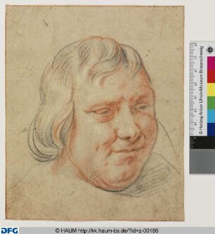 Portraitstudie eines Mannes im Dreiviertelprofil nach rechts