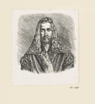 Bildnis Albrecht Dürer, aus: Friedrich Wilhelm Gubitz, "Jahrbuch des Nützlichen und Unterhaltenden, Berlin 1837, S. 59