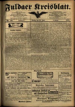 Zweite Ausgabe vom Freitag, den 28. Juni 1907.