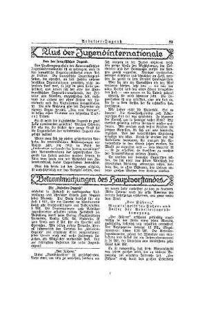 Bekanntmachungen des Hauptvorstandes