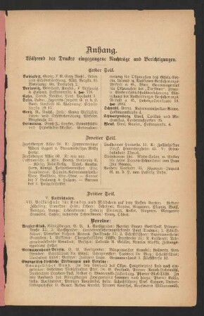 Anhang. Während des Druckes eingegangene Nachträge und Berichtigungen.