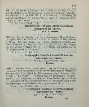 100. Ministerial-Bekanntmachung, betreffend Wechsel in der Hauptagentur der Pensions- und Lebensversciherungs-Aktien-Gesellschaft "Deutscher Anker" in Berlin